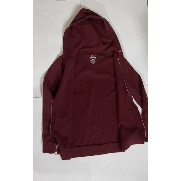 Clean Tees Fresh Maroon Zip-Up Hoodie Size Small - Picture 6 of 7